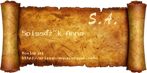 Spissák Anna névjegykártya